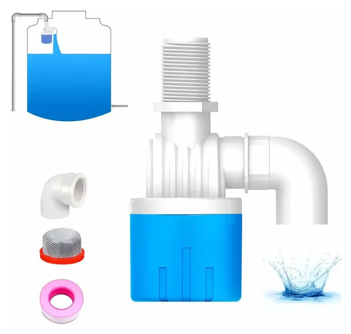 Vista 2 de Valvula de flotador para tanque de agua